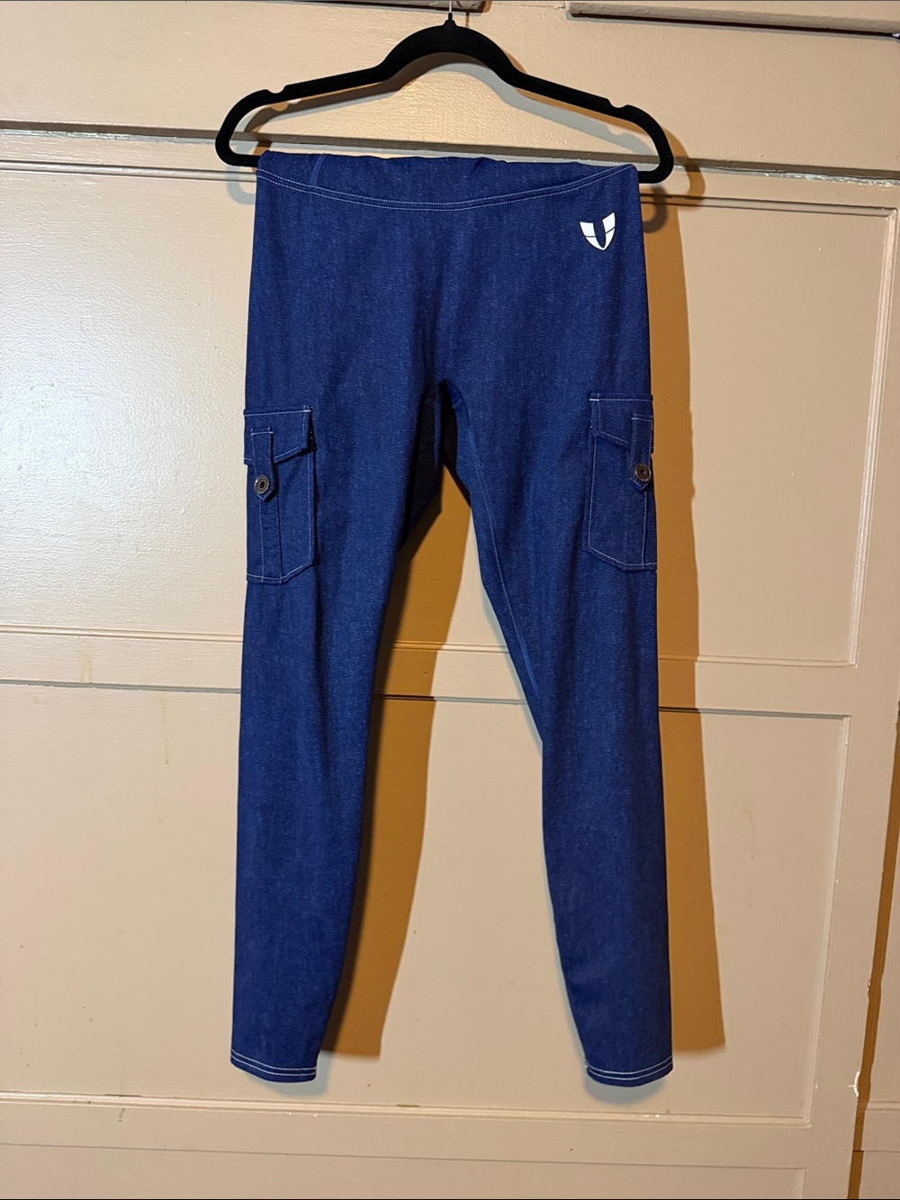 Blue Cargo Pocket Leggings - Women
